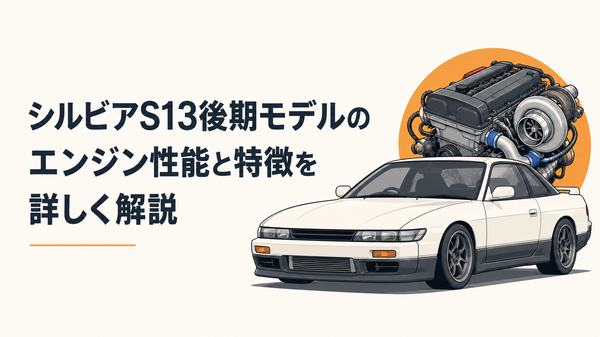 シルビアS13後期をイメージしたFRスポーツクーペとSR20DETターボエンジン